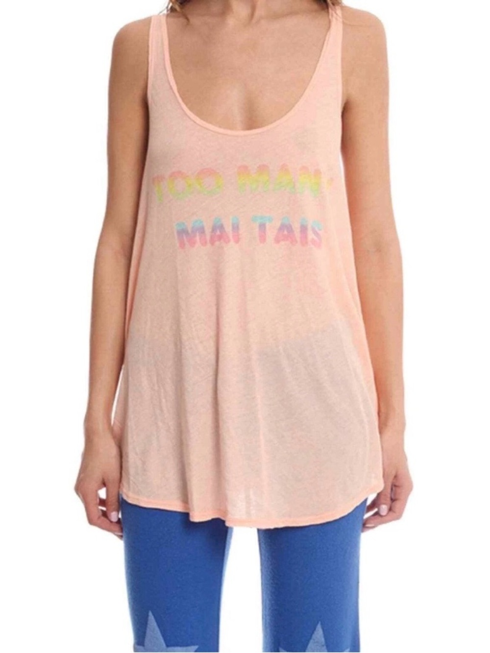 Wildfox Swim Womens Indiana Mai Tai Tank Top Sz XS Light Pink Size XS Oversized